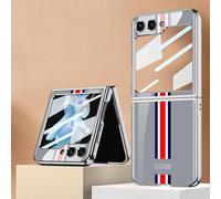 Tzf-Galaxy Z Flip 5 5g,Étui Pour Téléphone Portable Ultra Mince En Verre 9h Peinte Brillante,Housse De Téléphone Pliable Pour Samsung Galaxy Z Flip 5 5g-Gris Limité