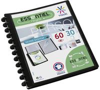 Tzf-Geode - Protège Document En Plastique Avec Pochettes Amovibles - Porte Vues Personnalisable - Reliure 60 Vues (30 Pochettes) - Format A4 Maxi - Coloris Noir