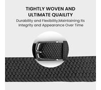 Tzf-Golf Ceinture Unisex Elastic Tressé Ceinture Pour Hommes Et Femmes 2 Pack, Vintage Tissu Élastique Tissé Tressé Extensible Pour Jeans Boucle Alliageceinture Pour Golf Sports