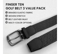 Tzf-Golf Ceinture Unisex Elastic Tressé Ceinture Pour Hommes Et Femmes 2 Pack, Vintage Tissu Élastique Tissé Tressé Extensible Pour Jeans Boucle Alliageceinture Pour Golf Sports