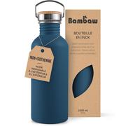 Tzf-Gourde 1l Inox, Gourde 1 Litre Bleue, Gourde Sport Non-Isotherme, Gourde Inox 1l, Bouteille D`Eau Sans Bpa, Gourde Metal, Gourde Randonnée \U2013 Bleu Saphir