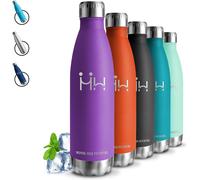 Tzf-Gourde Isotherme, 500ml, Sans Bpa, Gourde Enfant, 24h Froid & 12h Chaud, Inox, Anti Fuite, Metal, Facile À Transporter, Aluminium, Pour Camping, École, Running, Vélo, Yoga