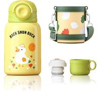 Tzf-Gourde Thermique Pour Enfants 450 Ml En Acier Inoxydable Sans Bpa \U2013 Compatible Pour Les Enfants De 1 À 6 Ans \U2013 Avec 2 Bouchons Et Sac Porte-Bouteilles Inclus \U2013 Convient Pour Une Ut