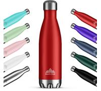 Tzf-H2o Gourde Isotherme - Bouteille Isotherme Sans Bpa - Gourde Inox 1l, 24h Froid & 12h Chaud - Bouteille D'eau En Acier - 1l, Red