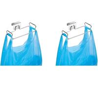 Tzf-Idesign Classico Distributeur De Sacs, Petit Rangement De Porte En Métal, Argenté (Lot De 2)