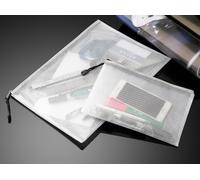 Tzf-Ipow 6pcs Pochette À Document/Sac De Fichier En Plastique Pvc Zip, 6 Tailles Différentes Pour Organiser Des Fournitures, Cosmétiques Et Accessoires De Voyage Etc (Semi-Transparent)