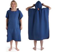 Tzf-Kuogas Poncho De Bain Pour Homme Et Femme, Serviette Poncho, Serviette De Surf, En Microfibre, Bleu Foncé, M (Medium)