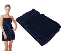 Tzf-Laken24 Peignoir De Sauna Descendant Jusqu'aux Genoux Avec Fermeture Velcro Aspect Classique Élégant 2 Tailles Pour Homme Et Femme Plusieurs Couleurs, Marine, Damen S/M