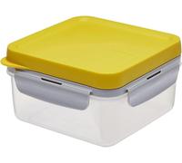Tzf-Lock & Lock To-Go Lunch Box \U2013 Boîte À Lunch Avec 2 Compartiments \U2013 En Plastique Transparent De Haute Qualité Sans Bpa \U2013 Anti-Fuite \U2013 Carrée, 1,2 Litre, Jaune