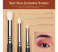 Tzf-Lot De 11 Pinceaux Pour Fard À Paupières, Pour Le Maquillage Des Yeux Professionnel, Indispensable, Pour Le Maquillage Des Yeux - Noir Et Argenté T340