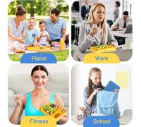 Tzf-Lunch Box Enfant, 1330ml Bento Box, Boite Bento Boîte À Repas Avec 5 Compartiments, Anti-Fuite Lunchbox, Bento Sans Bpa, Jaune