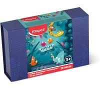 Tzf-Maped - Coffret De Coloriage Jungle Fever 28 Pièces - Crayons De Couleur + Feutres Color'peps - Taille-Crayons/Gomme + Crayon Graphite Avec Guide Doigt - Carnet De Coloriage Et Stickers - Dès 3 A