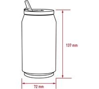 Tzf-Nerthus Fih 785 Canette Isolante Double Paroi Corail 330 Ml, Acier Inoxydable, Joint En Silicone, Sans Bpa, 18/8, Turquoise