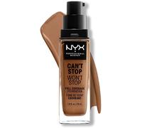 Tzf-Nyx Professional Makeup Fond De Teint Liquide Couvrant Tenue 24h Can't Stop Won't Stop Liquid Foundation, Waterproof, Fini Mat, Formule Vegan, Teinte : Warm Caramel (15.7)