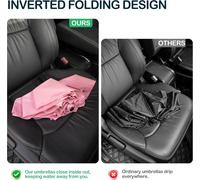 Tzf-Parapluie De Voyage Pliable À Fermeture Inversée Et Coupe-Vent \U2013 Compact Et Portable Pour Un Transport Facile Avec Ouverture Et Fermeture Automatique \U2013 Pour Homme Et Femme