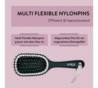 Tzf-Parsa Beauty Lov.U Brosse Démêlante Wet & Dry (Noir) - Petite Brosse À Cheveux Avec Broches En Nylon Multi-Flexibles - Brosse À Cheveux De Voyage - Brosse À Cheveux Pour Femme - Brosse À Cheveux