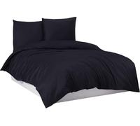 Tzf-Parure De Lit 100 % Coton 135 X 200 155 X 220 200 X 200 Cm, Couleur : Noir, Taille De La Parure De Lit : 200 X 200 Cm