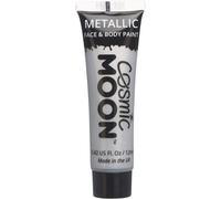 Tzf-- Peinture De Maquillage Métallique Pour Le Visage Et Le Corps - 12ml - Créez Des Motifs De Maquillage Métallique Fascinants Pour Visage! - Inclut: Argent