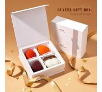 Tzf-Pinceaux Fond De Teint Avec Éponge Maquillage, 1pc Pinceau Teint Kabuki À Tête Plate Et 3pcs Éponge Blender Pour Anti-Cernes,Mélange,Poudre,Blush,Pointillage Avec Coffret Cadeau, T505