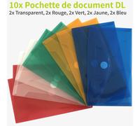 Tzf-Pochettes De Documents Acropaq - Restez Organisé Avec 10 X Pochettes De Documents A5 - Scratch Sécurisée - Pochette Porte Document - Classeurs Et Chemises - Couleurs Assorties