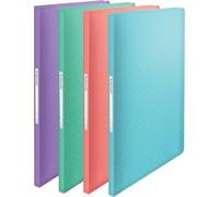 Tzf-- Porte-Vues A4 Avec 60 Pochettes, Capacité 120 Feuilles, Rangement & Présentation De Documents, Maison / Bureau, Motif Texturé, Gamme Colour'breeze, Coloris Assortis, 626234