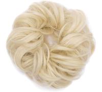 Tzf-Postiche Chignon Cheveux Femme Chouchou Chignon Postiche Bouclé Faux Chignon Cheveux Naturel Bun Chignon Postiche Chouchou Extension Ponytail Cheveux Naturel,30 G,Blond Blanchi