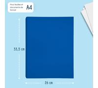 Tzf-Raylu Paper - Classeur A4 Avec 4 Anneaux En D De 40 Mm, Classeur A4 Rigide Pour Le Rangement De Documents, Format A4 33,5 Cm De Haut Par 26 Cm De Large Et Un Dos De 6 Cm D'épaisseur (Bleu Foncé)