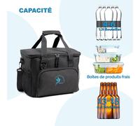 Tzf-® Sac Isotherme Repas Et Lunch 20 Et 30 L - Sacoche Refrigerant Portable Pour Bureau, Pique-Nique, Camping Et Voyage - Box Isotherme Rigide Et Isolé (Refroidit Jusqu'à 12 Heures)