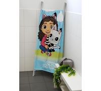 TZF-Serviette de Bain en Velours, Gabby's Dollhouse, 75 x 150 cm, 100% Coton, Velours