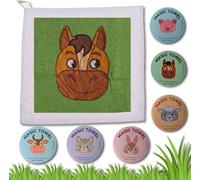 Tzf-Serviettes Magiques -Serviettes Se Déployant Comme Par Magie - Différents Motifs (Renne Rudi, Licorne, Dinosaures, Animaux De La Ferme, Pirate) - 30 X 30 Cm 6er Set Tiere