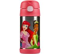 Tzf-Thermos Kids Funtainer Straw Bottle Disney Bouteille Isotherme Pour Enfant En Acier Inoxydable Avec Paille 0,35 L Motif Princesses Passe Au Froid 12 H Au Lave-Vaisselle Étanche Sans Pétillage
