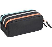 Tzf-- Trousse Scolaire Teknik Noire Pour Enfants - En Polyester 600d Résistant - 3 Compartiments, 3 Zips De Couleur Et Cordelettes - Patch Décoratif - Noire