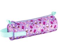 TZF-- Trousse Yummy - 22,5 x 7,5 cm - Motifs Glaces et Pop-Corn - Tissu Résistant - Idéale pour Accessoires Scolaires