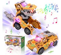 TZF-Voiture de Transformation de Dinosaure à pulvérisation Automatique avec Musique et lumière LED, Voitures de Transformation de Dinosaures pour garçons,Cadeau Parfait pour Les Enfants