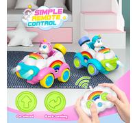 TZF-Voiture Telecommandé Enfant, Cadeau Fille 2 3 4 5 Ans Cadeaux de Noël Enfants 2024 Jouet Fille 2 3 4 5 6 Ans Jeux Enfant 3 4 5-7 Ans Jouet Garcon 3 4-6 Ans Voiture Enfant Licorne Jouet