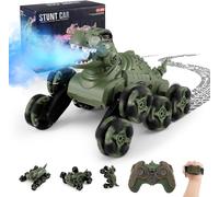 TZF-Voiture Télécommandée de Cascade 8WD - Commande Manuelle, Dérive Avec Lumière LED, Musique et Spray - Jouet d'Extérieur pour Garçons de 3 à 12 Ans