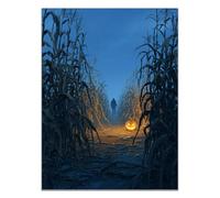 TZKRWRH Halloween Poster Affiche Murale Impressions Sur Toile Paysages sauvages Fall Murale Abstrait Horreur Affiches Art Pour La Maison Chambre(Bleu 45)-60x90cm Sans cadre