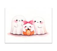 TZKRWRH Halloween Poster Affiche Murale Impressions Sur Toile Rose Mignon Fantômes Fall Murale Abstrait Horreur Affiches Art Pour La Maison Chambre(Blanc 15)-60x90cm Sans cadre