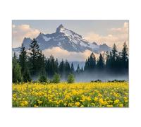 TZKRWRH Impression Sur Toile Grandes Abstraits Montagnes et forêts Tableau Bain Pour Chambre Salon Salle Manger Maison Décoratif Murale Peintures(Jaune 46)-60x90cm Sans cadre