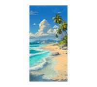 TZKRWRH Impression sur Toile Motif Plages Paysage de plage tropicale Tableau sur Toile Impression pour Salle de Séjour Moderne non Tissée - Salon Murale(Blue 33)-20x40cm Sans cadre