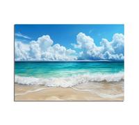 TZKRWRH Impression sur Toile Motif Plages Paysages de plage tropicale Tableau sur Toile Impression pour Salle de Séjour Moderne non Tissée - Salon Murale(Blue 72)-30x45cm Sans cadre