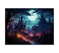 TZKRWRH Impressions sur Toile Schémas d’horreur Moderne Tableau Poster Mural Peinture à Tableaux Murales Peinture pour Salon Chambre Intérieur(Blue 59)-80x120cm Sans cadre