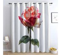 TZKRWRH Lot de 2 Rideaux Fleurs médiévales occultants à œillets pour Chambre à Coucher et Salon, Chambre d'enfant Motif Floral Bleu rideau-H160 x L100 cm (2 Panneaux)