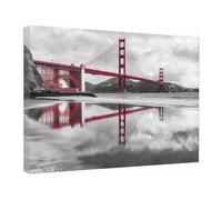 TZKRWRH Poster Mural Tableaux Déco Boho Salon Ponts contemporains Impressions sur Toile Deco Moderne Tableau Murale Decoration Salon Peinture(Rouge 39)-40x60cm Encadrée