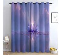 TZKRWRH Rideau Occultant Salon Fleur de Chambre Zen Moderne Thermique Isolant Anti Froid Polyester Rideaux De Fenêtre pour Chambre Cuisine Décoration-H180 x L100 cm (2 Panneaux)