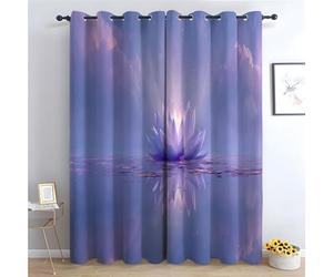 TZKRWRH Rideau Occultant Salon Fleur de Chambre Zen Moderne Thermique Isolant Anti Froid Polyester Rideaux De Fenêtre pour Chambre Cuisine Décoration-H180 x L100 cm (2 Panneaux)
