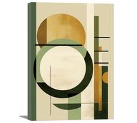 TZKRWRH Tableau Moderne Impression Toile Motifs géométriques abstraits Tableaux Chambre Toiles Maison Salon Chambre Cuisine Bureau Salle de Bain Bar Restaurant(Green 32)-20x30cm Encadrée