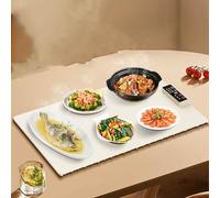 TZLMWDFRWG Plateau Chauffant Électrique, Chauffage sur Toute la 10S, Tapis Chauffant Enroulable, Chauffe-Aliments Pliable À 5 Températures pour Les Réunions, Les Fêtes (Prise UE 220V)