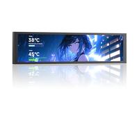 TZMRIT 9.16 inch Universal LCD Screen Display for PC, Customizable ARGB Frame, Temperature Display Panel, Mini Monitor, with Preset & DIY Themes for Gaming PC Case/CPU Cooler (BK)