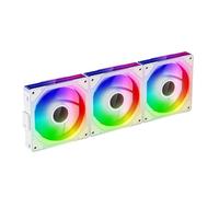 TZMRIT Interstellar-V1 Reverse Flow Daisy Chain RGB UNI Ventilateur PC 120mm 3 Pièces 2000RPM/58.36CFM Miroir infini 5V3PIN ARGB et 12V4PIN PWM Ventilateur Blanc
